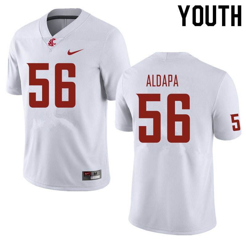 Youth #56 David Aldapa Washington State Cougars Football Jerseys Sale-White